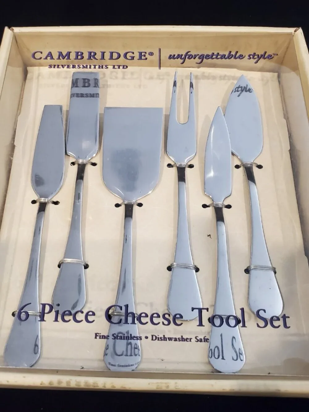 CAMBRIDGE Cheese Tool Set 6-PC Silversmith Ltd Stainless  Dishwasher Safe  NEW
